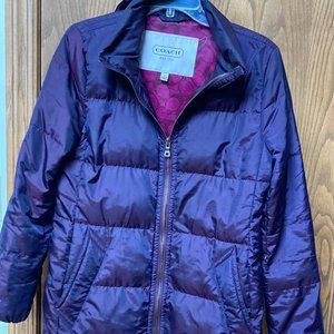 Coach Deep Wine Down Puffer Jacket Size  M